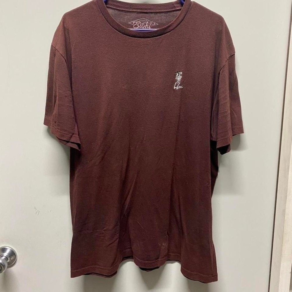 Eighty Eight T-Shirt Mens Skeleton Graphic Maroon XL